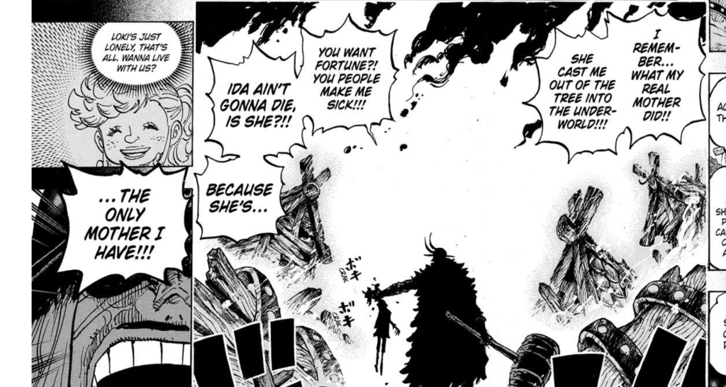 Loki trả thù cho Ida và tuyên bố bà là người mẹ duy nhất của anh trong One Piece.