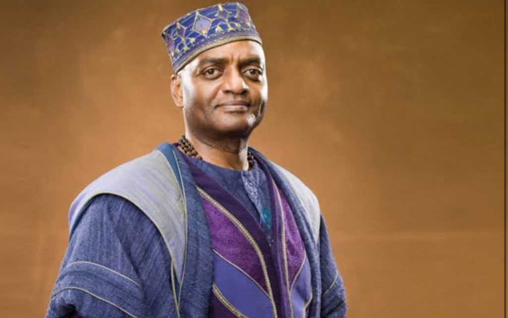 Kingsley Shacklebolt in his iconic wardrobe choice from the harry potter films