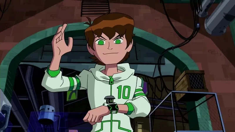 Ben 10 about to click on his watch in Ben 10: Omniverse