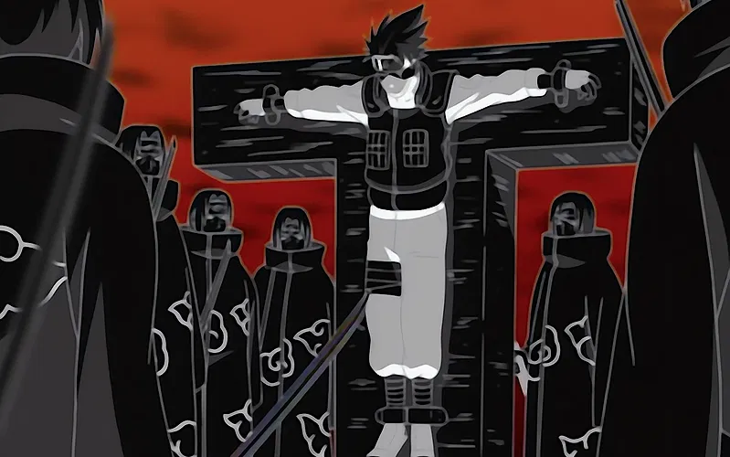 Itachi sử dụng Tsukuyomi để chống lại Kakashi trong Naruto.