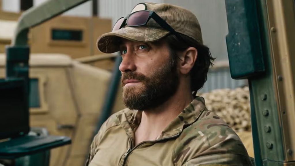jake gyllenhaal in the covenant, wearing a military outfit