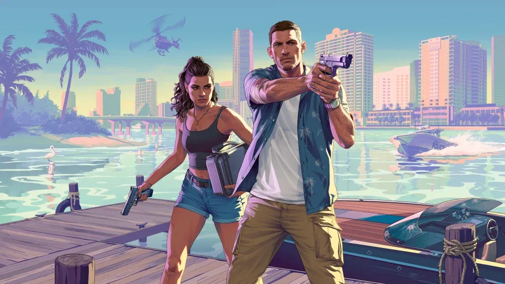 GTA 6 Just Secured Its Second Award Despite Being Far From Completion 79 GTA 6 key art featuring Lucia and Jason.