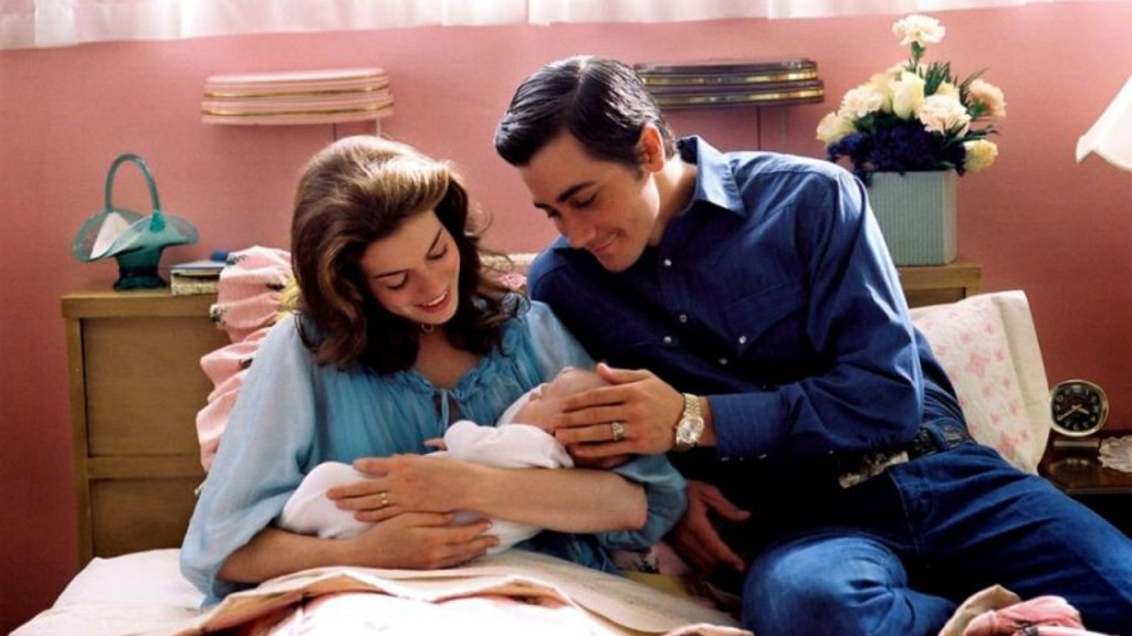 Jake Gyllenhaal and Anne Hathaway in a still from Brokeback Mountain