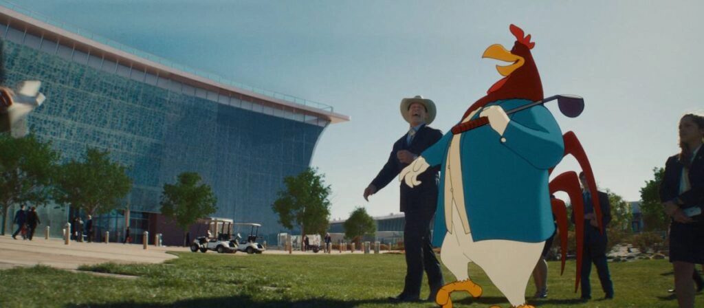 John Cena laughing beside Foghorn Leghorn