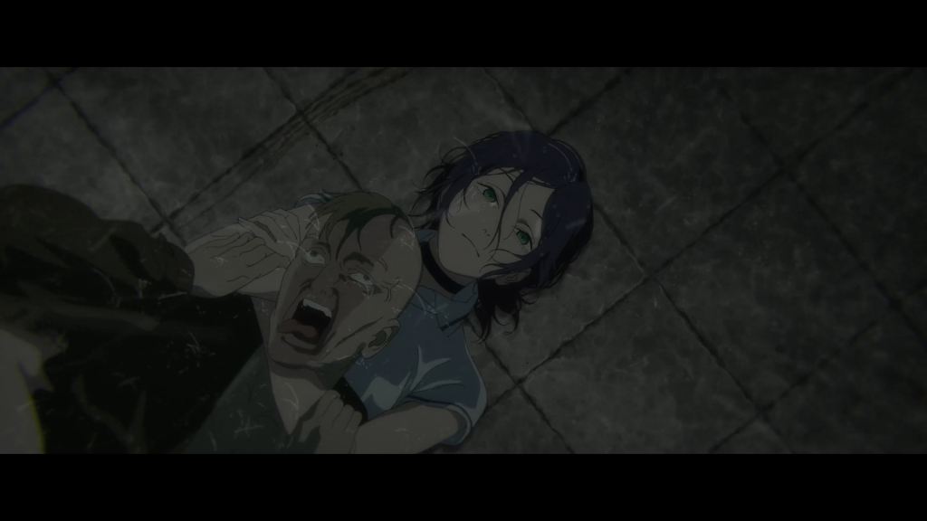 Reze Choking the Mysterious Man | Credits: MAPPA