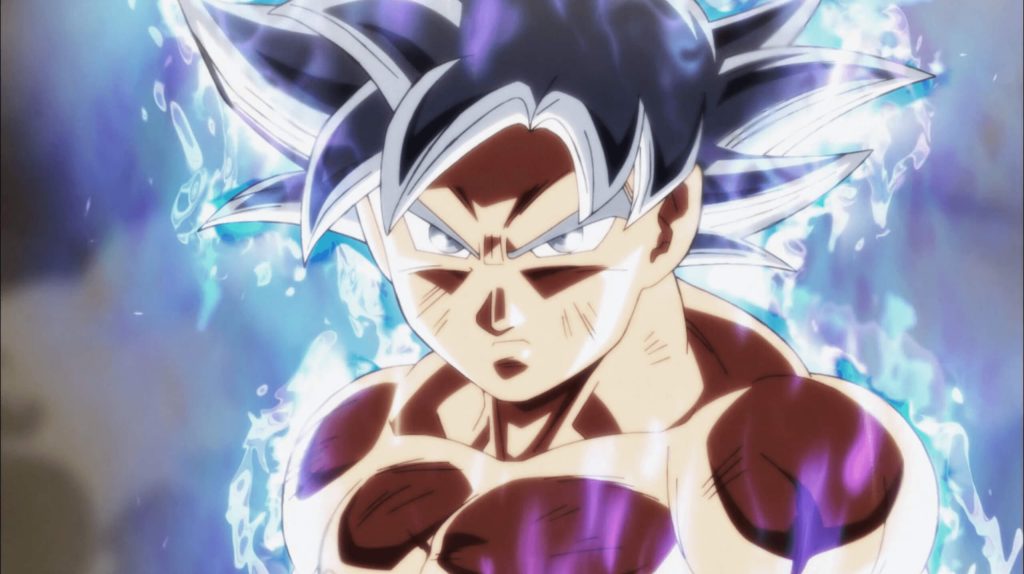 goku activates ultra instinct during the tournament of power in dragon ball super