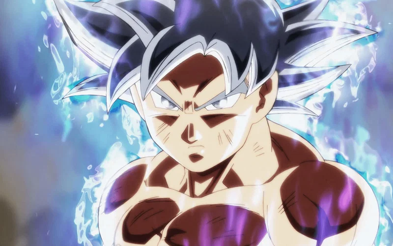 Goku kích hoạt Ultra Instinct trong giải đấu Sức mạnh ở Dragon Ball Super.