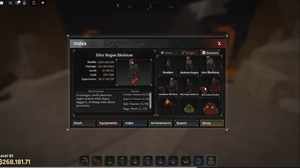 In-game image from The Forge Roblox