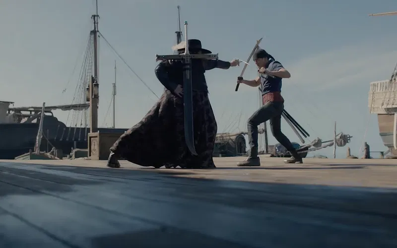 Mihawk và Zoro chiến đấu