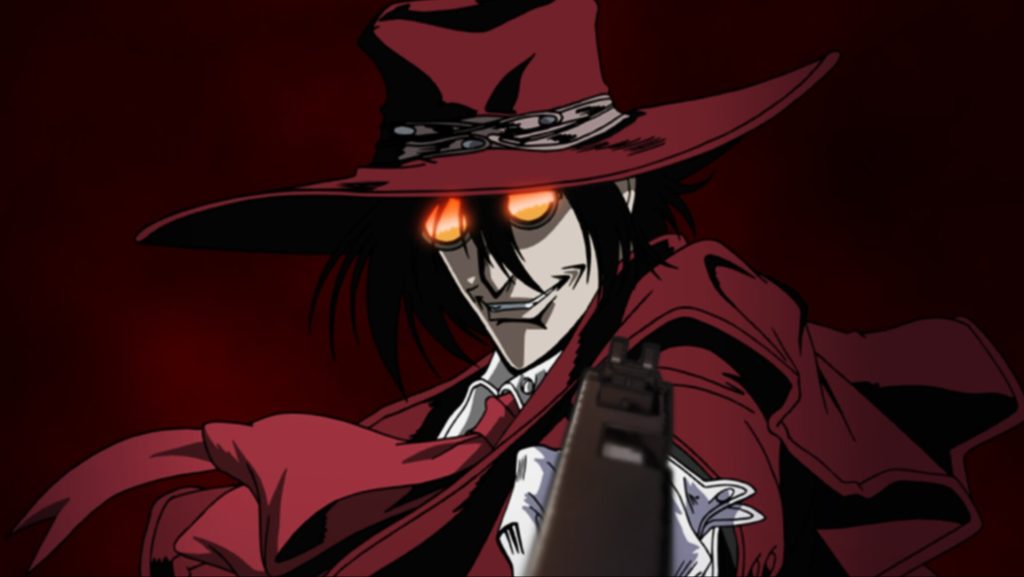 Alucard pointing his gun