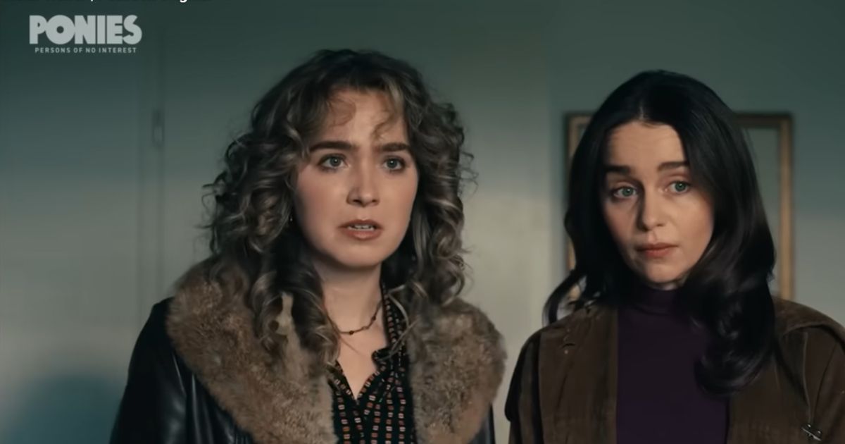 Emilia Clarke and her co-star in Ponies