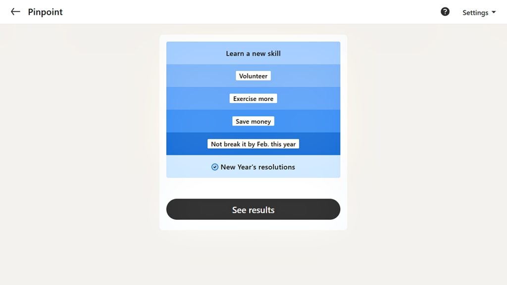 Screenshot of the LinkedIn Games Pinpoint puzzle solution today.