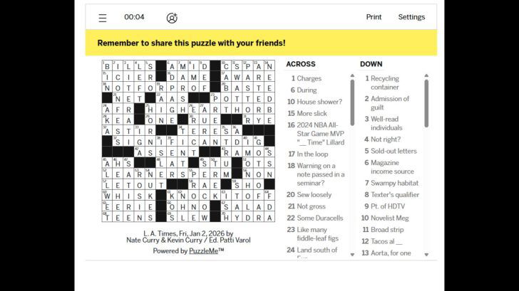 TIMES CROSSWORD SOLUTIONS visual data 3