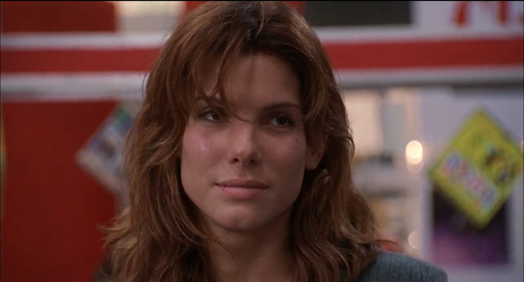 Sandra bullock as Angela Bennett smiling in The Net