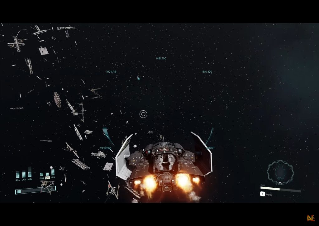 A still from Starfield using the Star Wars: Genesis mod.