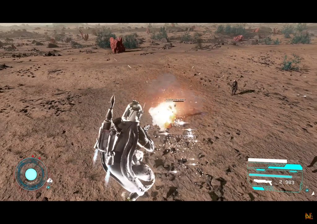 A still from Starfield using the Star Wars: Genesis mod.