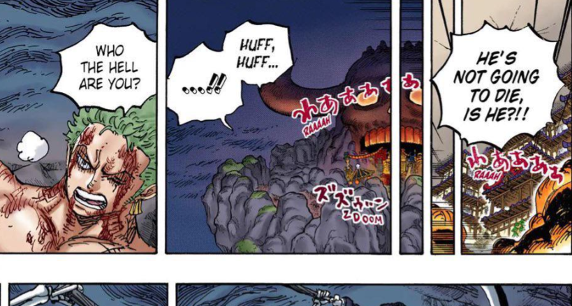 Trong chương 1038 của bộ truyện tranh One Piece của Eiichiro Oda, Zoro nhìn thấy một hình dáng giống bộ xương cầm lưỡi hái.