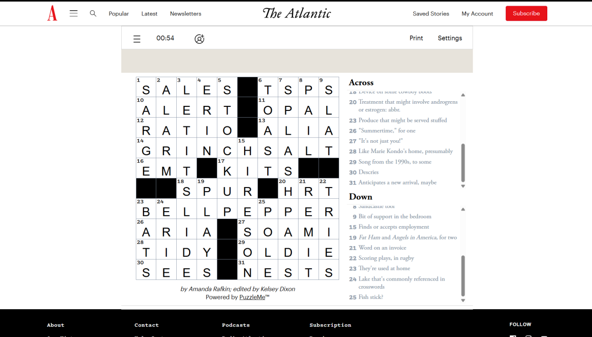 The Atlantic Games Answers for Today (January 10, 2026)