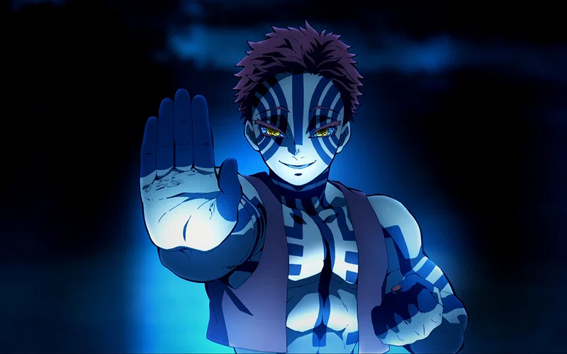 Akaza from Demon Slayer Infinity Castle movie promo