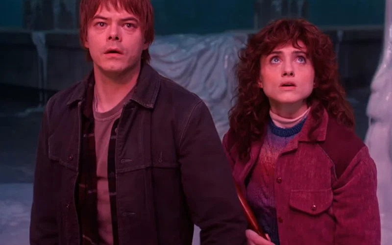 Nancy and Jonathan in a still from Stranger Things