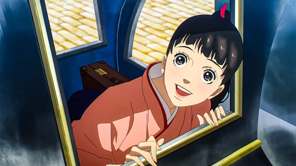 Lili looking out of the window in Love Through a Prism anime. 