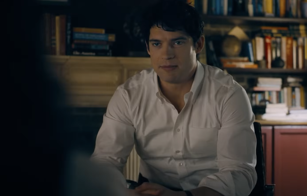 David Corenswet, in a white shirt 