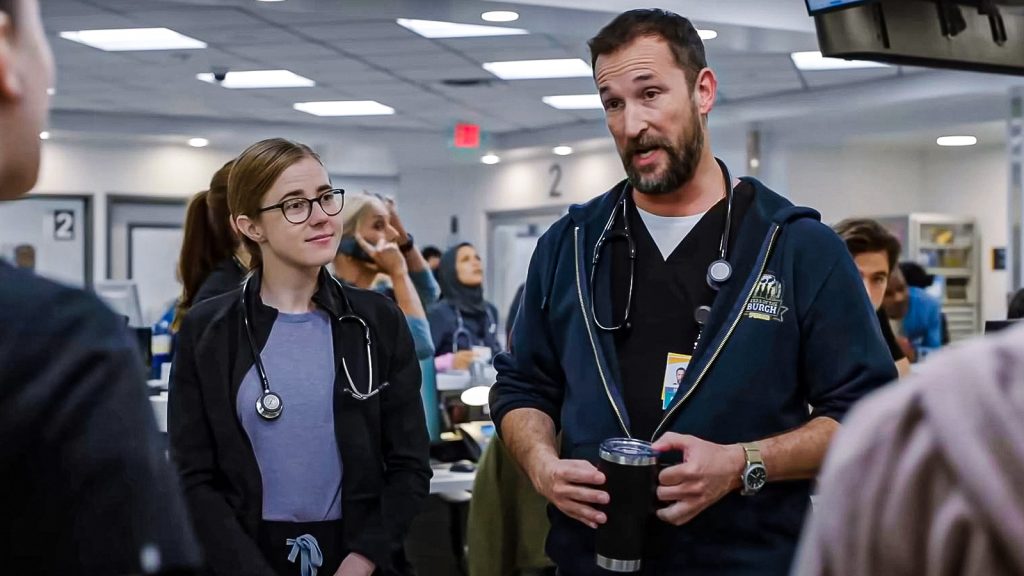 taylor dearden and noah wyle from the pitt series