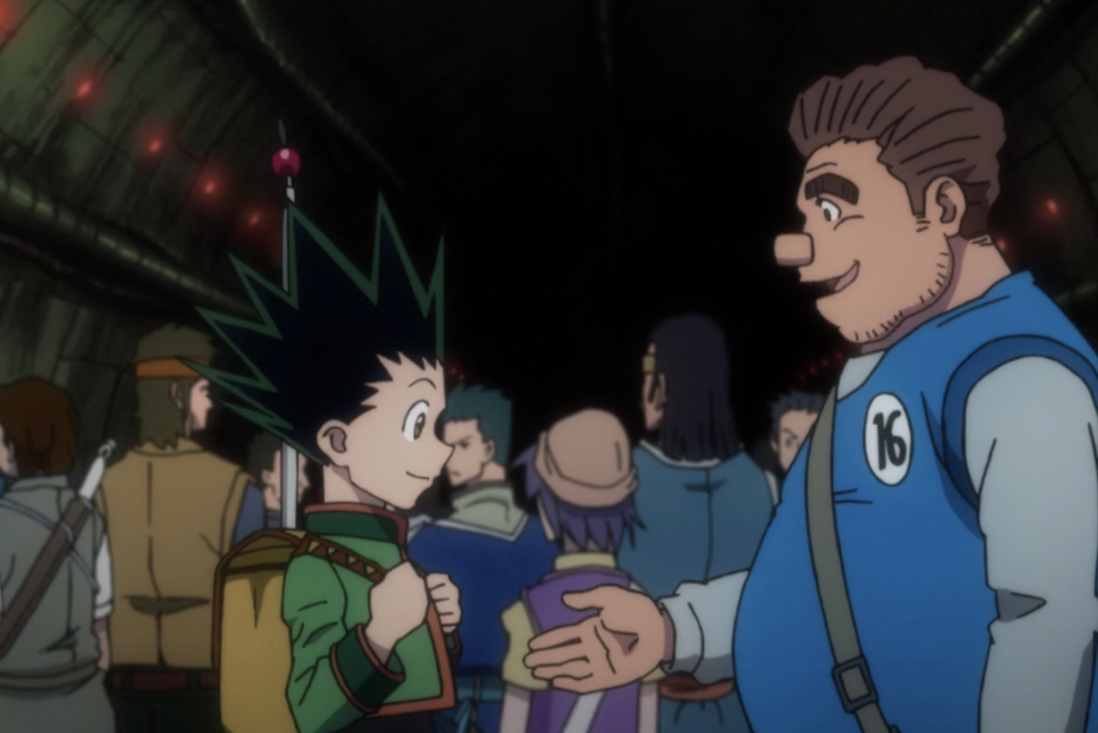 tonpa extending his hand to gon for a handshake