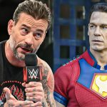 stills of cm punk from wwe and john cena from peacemaker