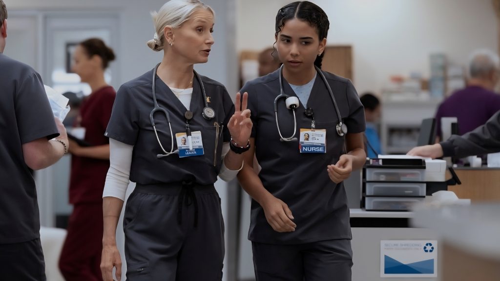 nurses walk and talk in the pitt season 2