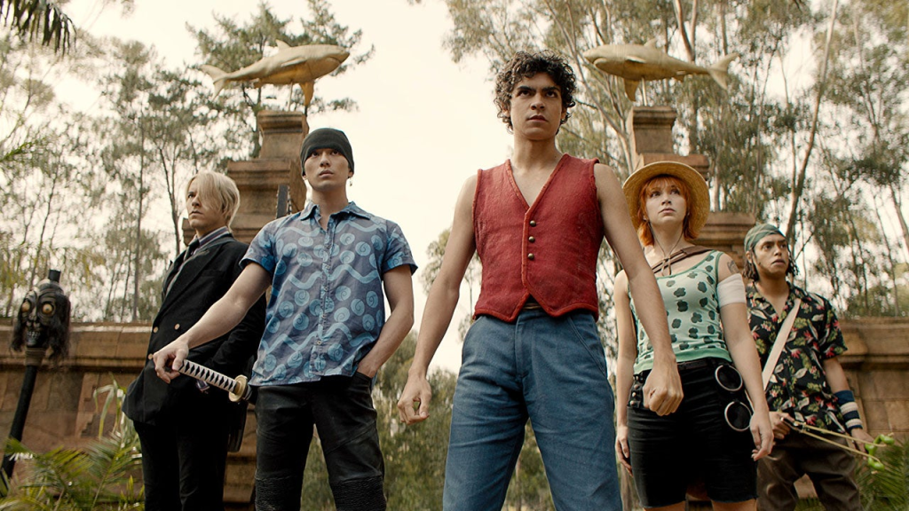 Sanji, Zoro, Luffy, Nami, and Usopp from One Piece Live Action