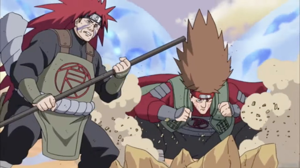 choji and his father choza uses super expansion jutsu to fight the gedo mazou giant statue