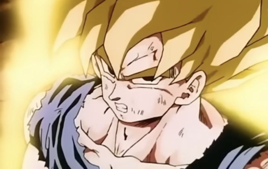 Goku biến thành Siêu Saiyan lần đầu tiên trong Dragon Ball Z.