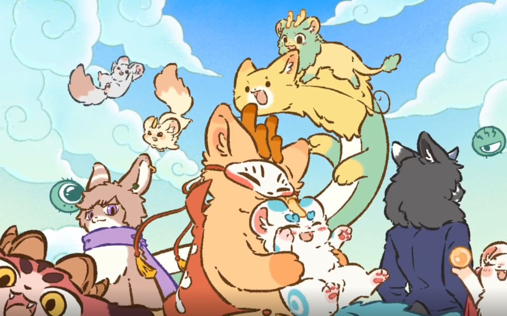 Sibuxiang chơi đùa với các loài thú khác