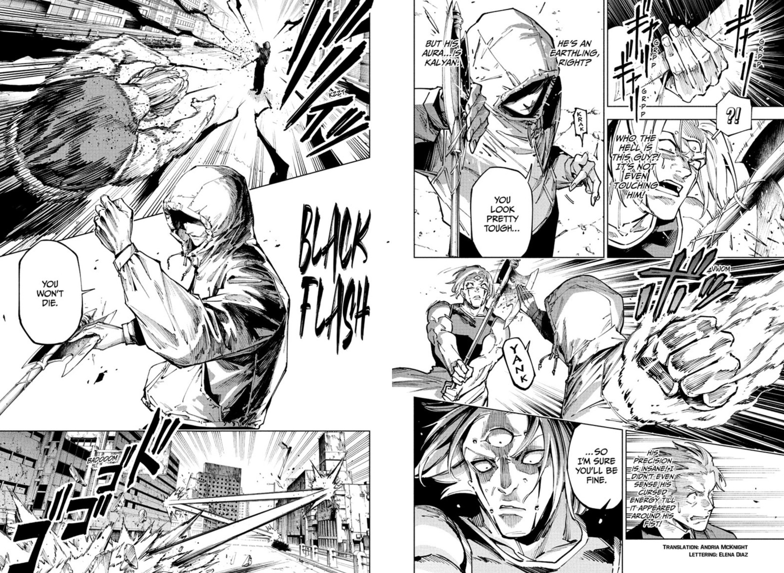 yuji using blood piercing technique as he reveals he doesn't want to interfere maharoga and dabura's fight in jujutsu kaisen modulo