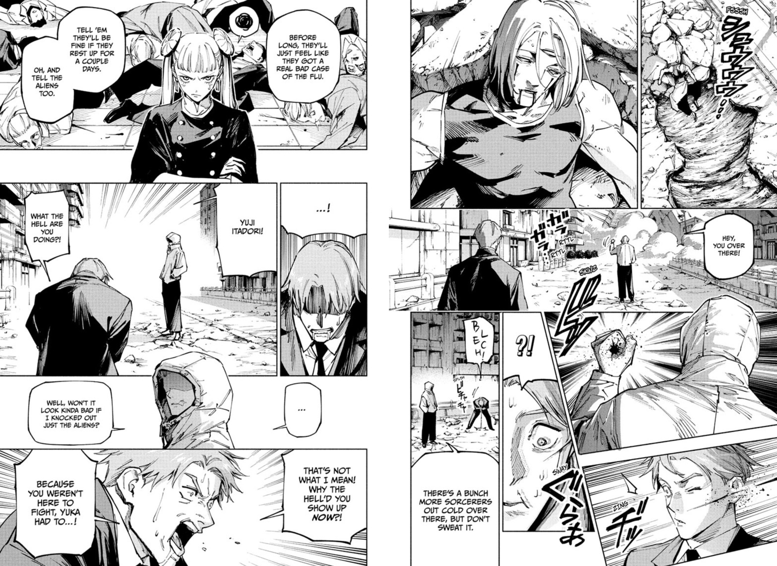 yuji uses blood piercing technique and takes out simurians