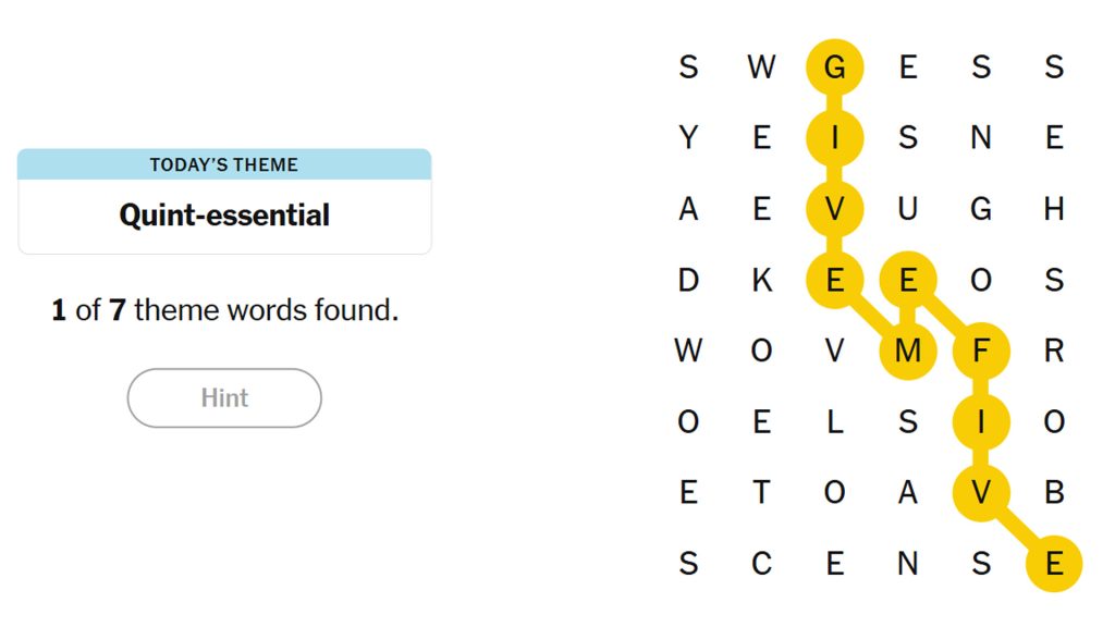 NYT Strands: (Quint-essential) Hints and Answers for Today (February 5, 2026) 1