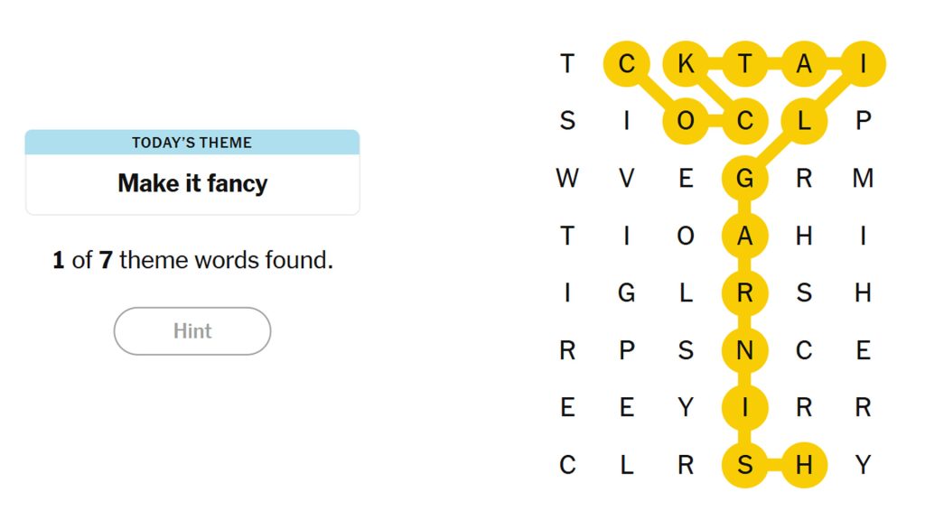 Рубрика NYT Strands: (В изысканном стиле) Подсказки и ответы на сегодня (8 февраля 2026 г.)