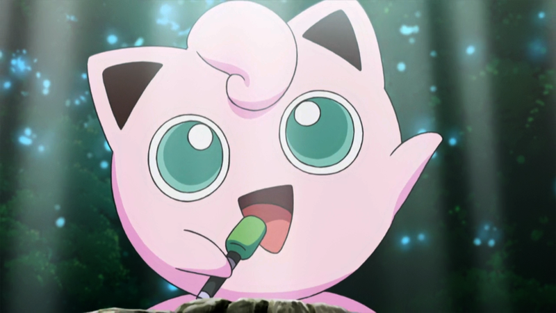Hình ảnh Jigglypuff hát trong phim hoạt hình Pokemon, nhân vật yêu thích của Lady Gaga, như đã được tiết lộ trong quảng cáo Super Bowl.