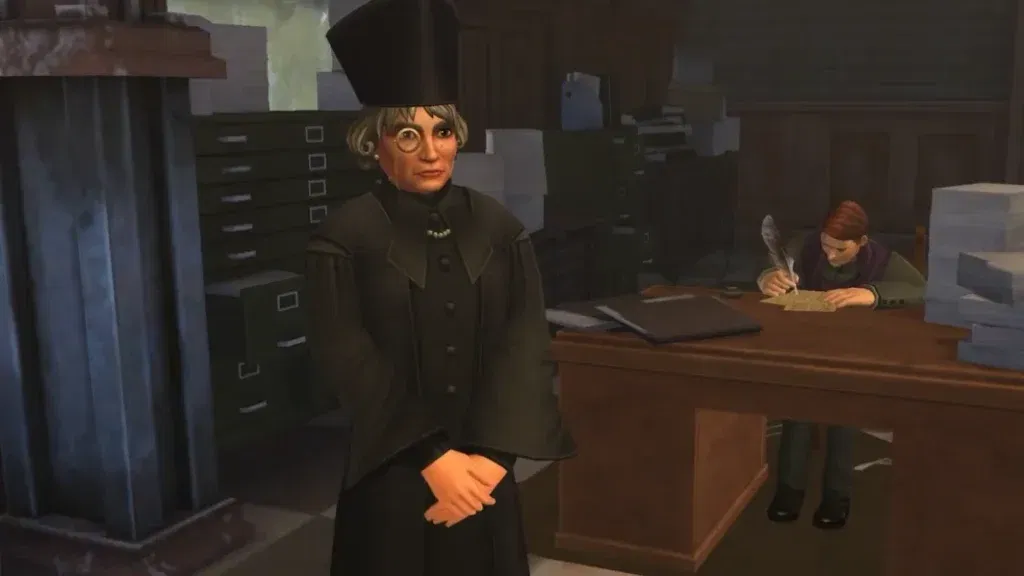 In-game shot of Amelia Bones in Hogwarts Legacy