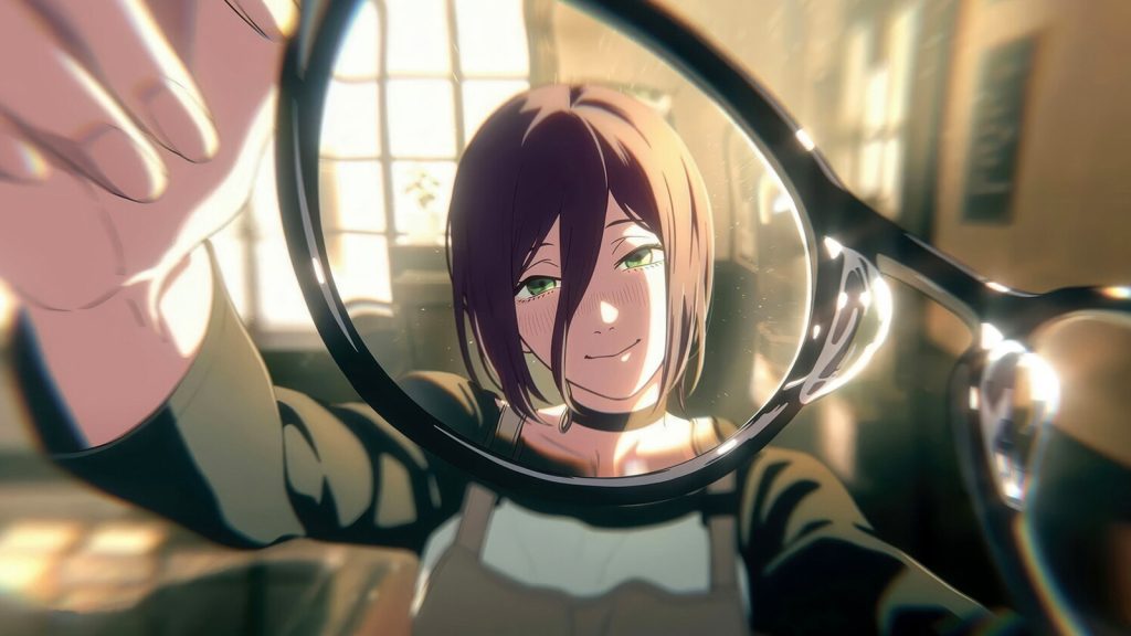 reze holding glasses in chainsaw man reze