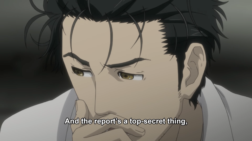 hououin kyouma talks about changind the past during his research in steins gate anime 