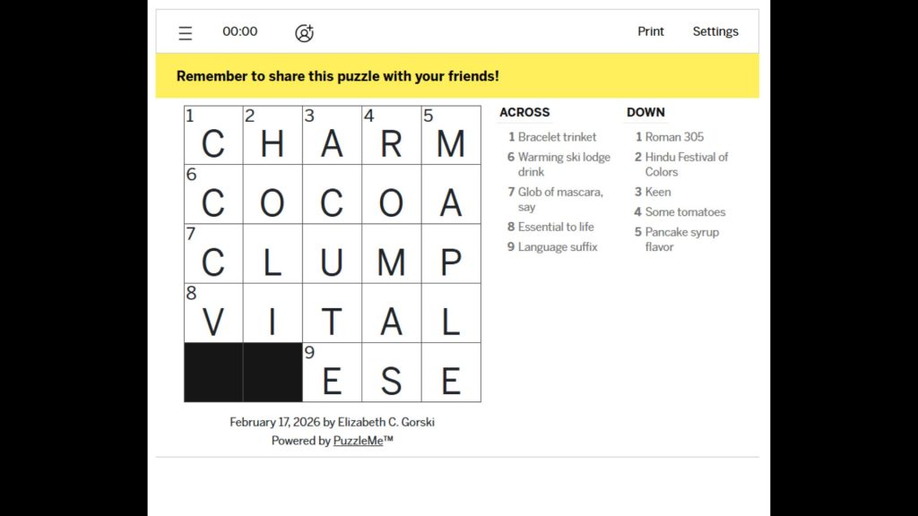 LA Times Mini Crossword Answers for Today