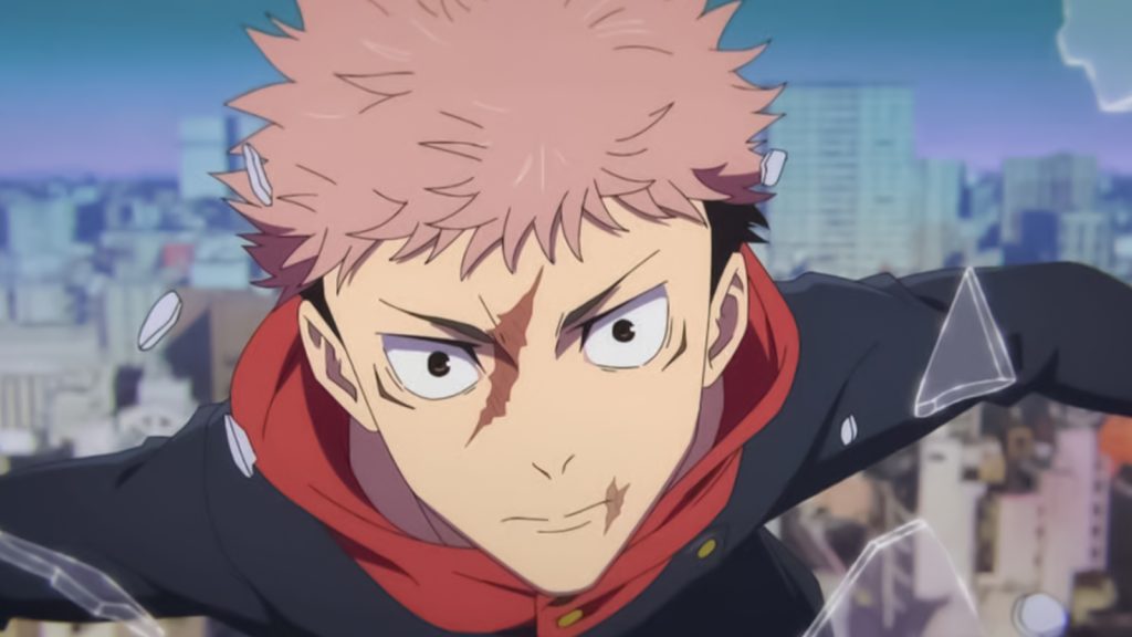 Yuji breaking a window in Jujutsu Kaisen