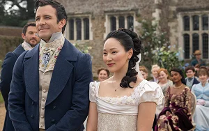 Bridgerton: Will Benedict & Sophie Have a Child in Season 5? Book Story Breakdown 2 Sophie and Benedict in their wedding in bridgerton season 4
