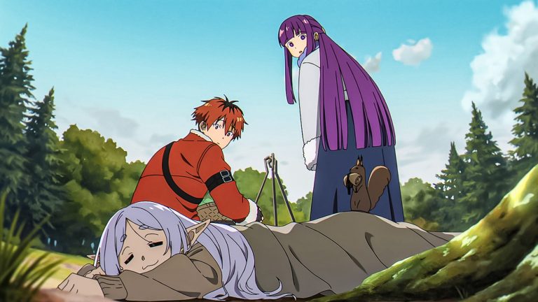 frieren sleeping peacefully on ground on frieren season 2 episode 6