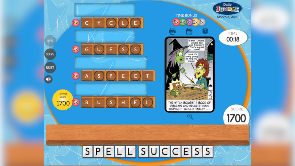 Jumble Hints and Answer for Today (March 3, 2026) 2