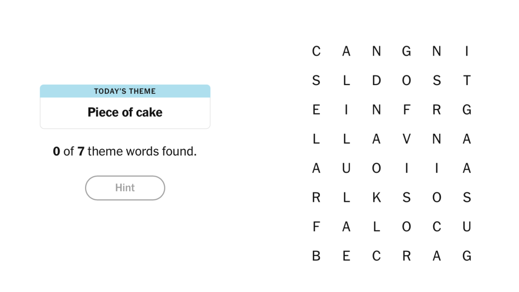 NYT Strands: (Piece of Cake) Hints and Answers for Today (March 4, 2026) 1