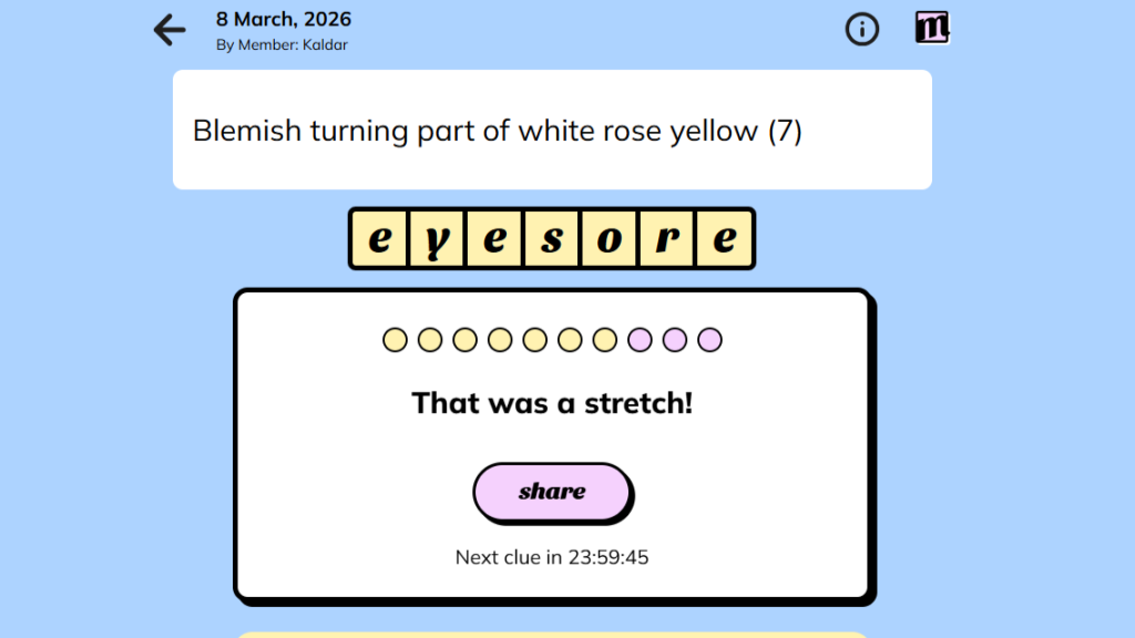 Краткий ответ на сегодняшнюю головоломку (8 марта 2026 г.)