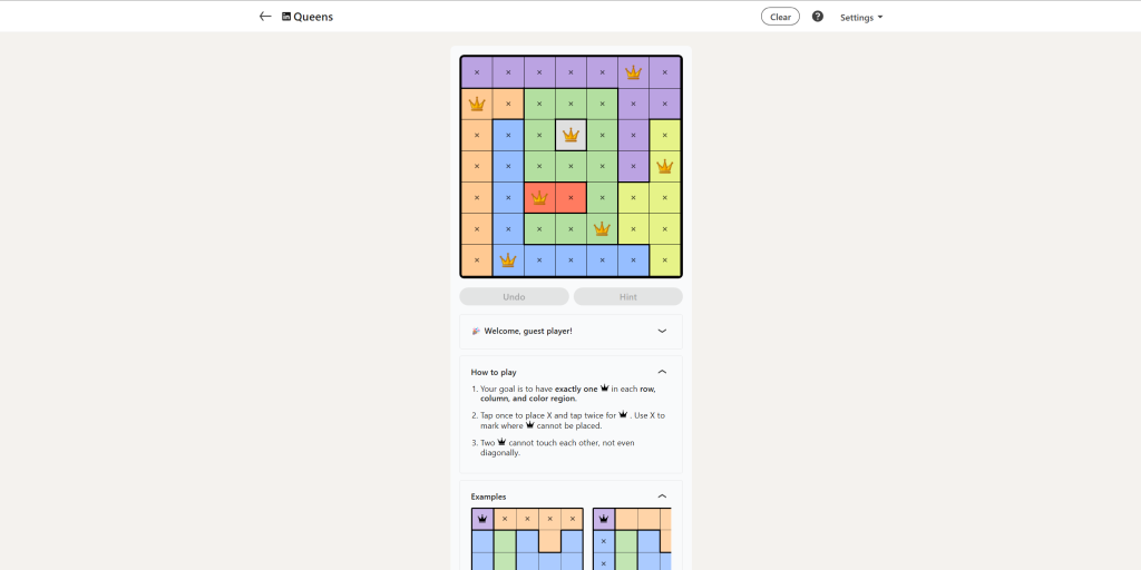 A screenshot of the LinkedIn Games.